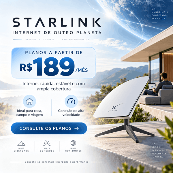 Starlink - internet de alta velocidade com planos para casa, campo e viagem